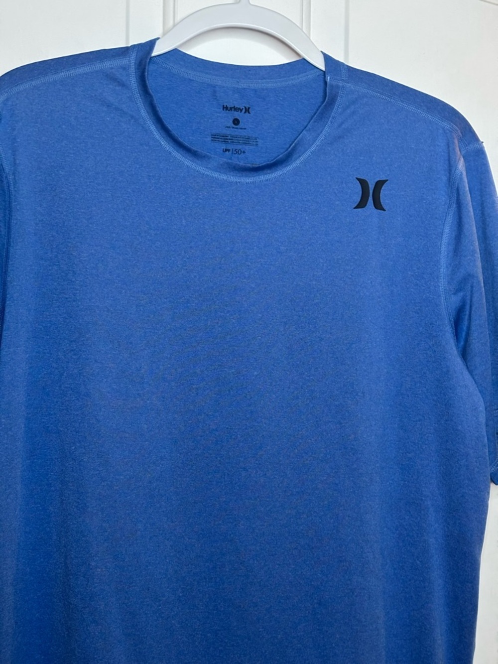 EUC Hurley Men's Blue Swim/Performance Crew Neck Shirt UPF 50+ Size L - Picture 2 of 7